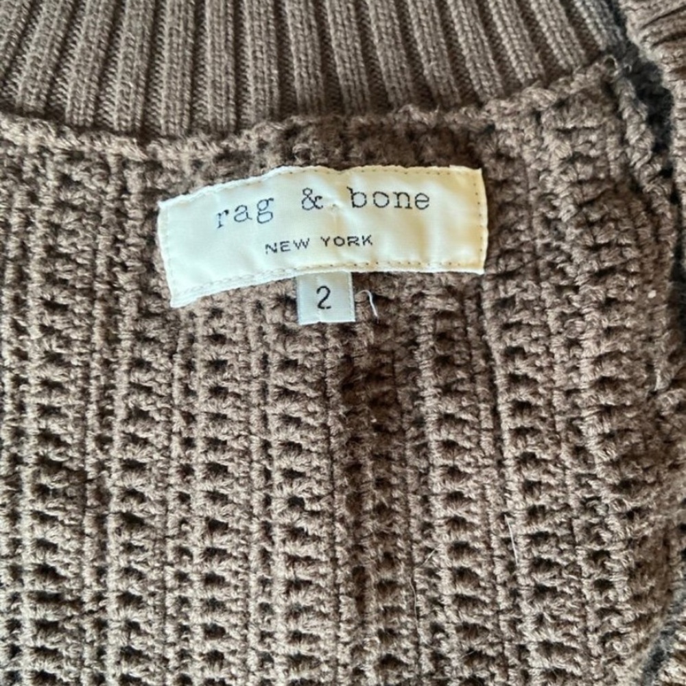 rag & bone Taupe Ribbed Knit Sweater dress